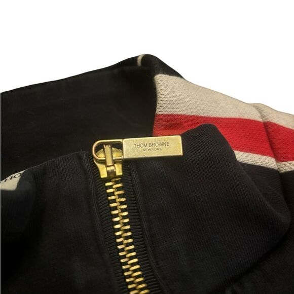 Thom Browne Men’s Navy Cotton Interlocking RWB Stripe Track Zip Up Jacket Small - Picture 5 of 8